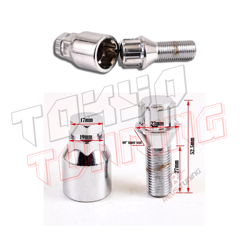 Pernos de Seguridad Especial - Set de 4 Unidades + Llave - Imagen 2