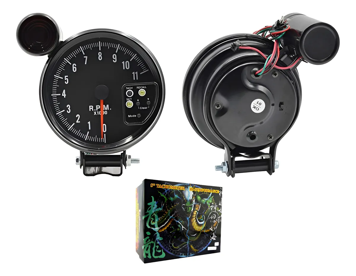 Tacómetro Analógico 0–11000 RPM – 12 V para Auto