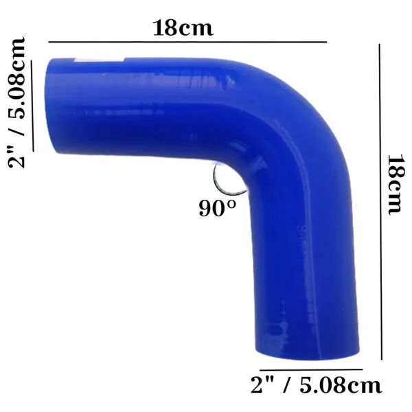 Acople Reductor de Silicona Codo 90° Reducción 2” a 2”
