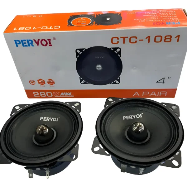 Parlantes Audio Auto Pervoi 4 Pulgadas 280W Max 45W RMS Negro