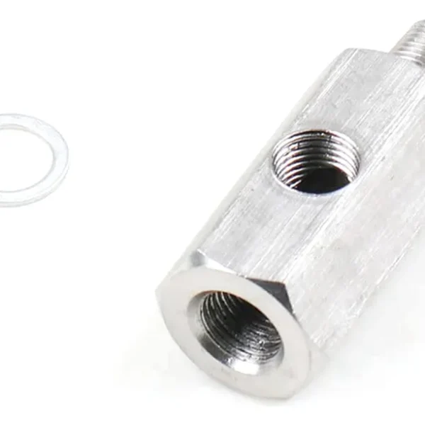 Adaptador T 1/8 NPT – Conector Triple en T para Líneas de Presión / Combustible / Aceite