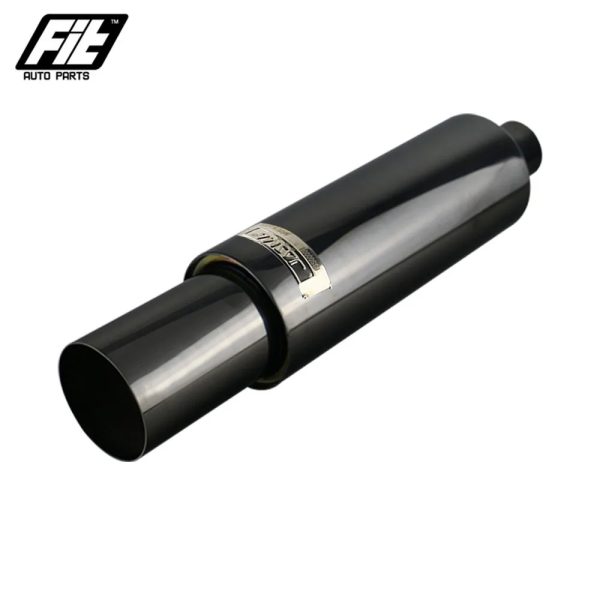 Muffler Universal – Entrada 2″ / Salida 4″ – Color Negro – Escape Alto Flujo – Largo 48 cm