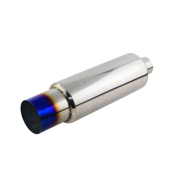 Muffler Punta Ionizada Universal – Entrada 2″ / Salida 4″ – Escape Alto Flujo – Largo 48 cm