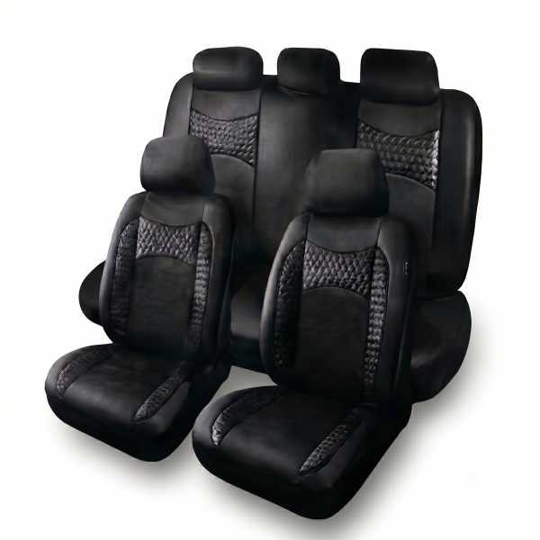 Set Fundas Eco Cuero/Tela Negra