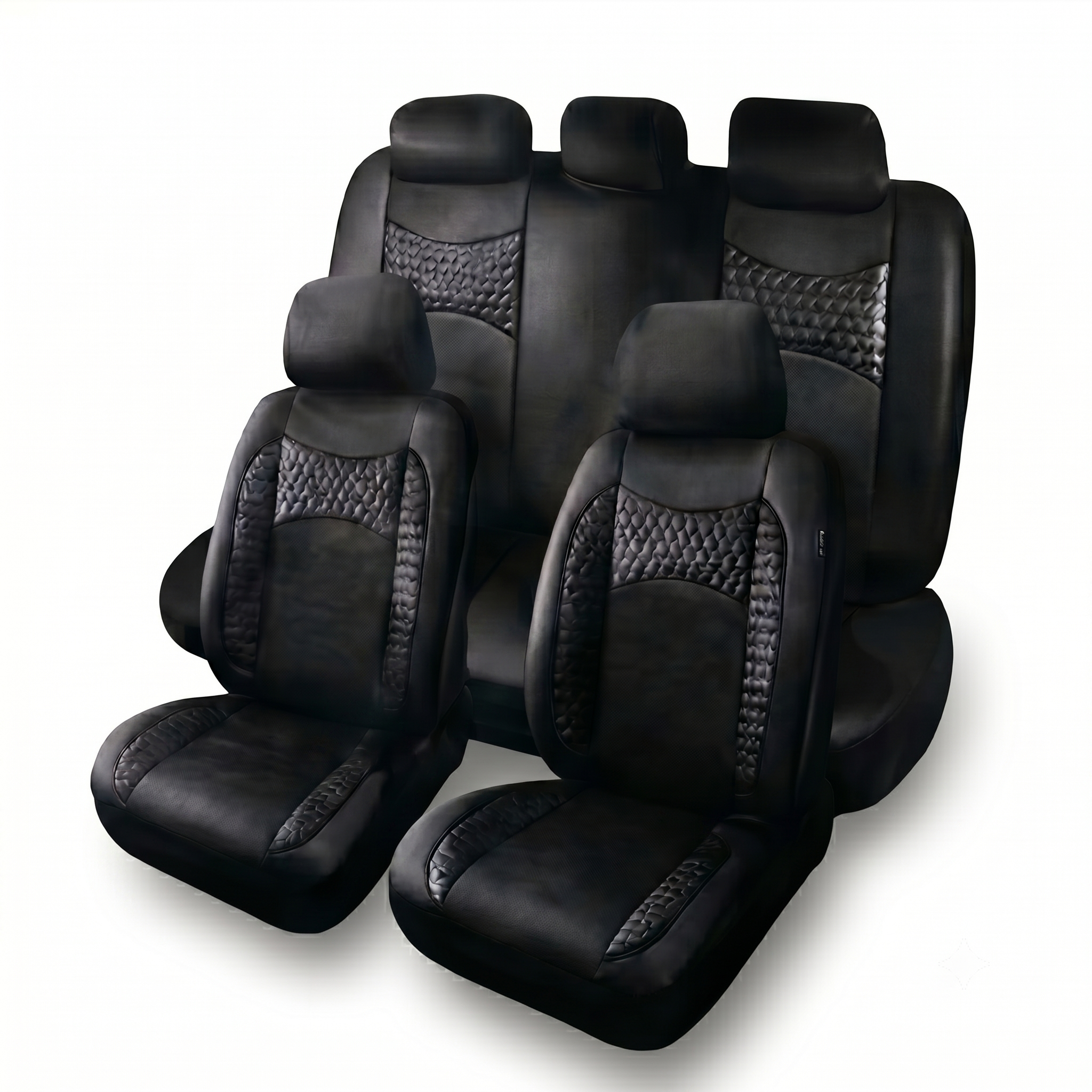 Set Fundas Eco Cuero/Tela Negra